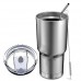 Stainless steel tumbler cup with lid straw 30 oz double wall vacuum flask insulated beer cup drinking thermoses coffee silver
