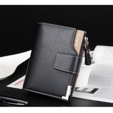 Baellerry new wallet short men wallets pu leather male wallet -black