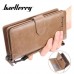 Mens bifold leather wallet zipper card holder long vintage billfold money purse