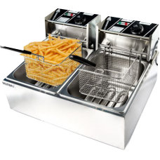 Proffessional double tank 12l electric deep fryer-stainless steel