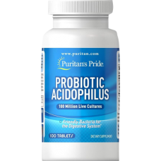 Puritan's pride probiotic acidophilus, 100 million live cutures, 100 tablet 