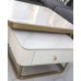 White double layered center table with drawer