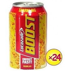 Lucozade boost can drink 330ml (24 in a pack)
