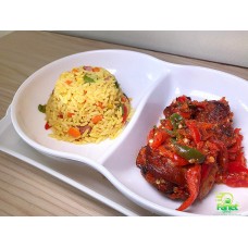 Fried rice and peppered chicken