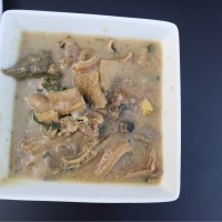 White soup with wheat and beef