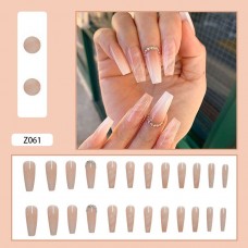 Beige sparkly press on nails 