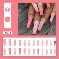 Pink design press on nails