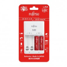 Fujitsu nimh aa & aaa battery charger with 2 rechargeable batteries