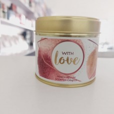 With love  candle tin