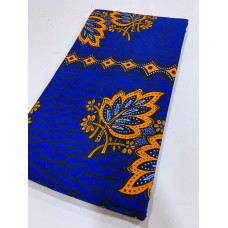 Blue and gold ankara fabric 