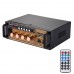 Ak-698e hifi stereo audio power amplifier 180w + 180w digital player with remote control, support fm / sd / mp3 player / usb, ac 220v / dc 12v(black)