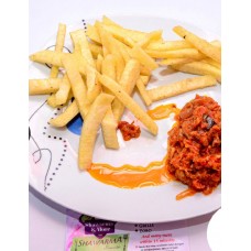 Yam fries and fish sauce