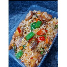Twice cooked pork fried rice 