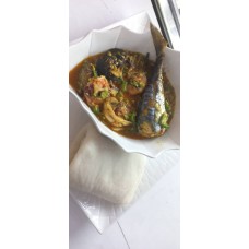 Semo with seafood okro