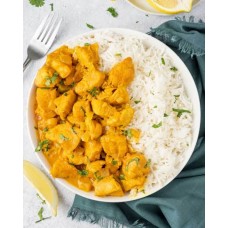 Chicken curry with steamed rice