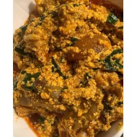 Egusi soup with turkey 