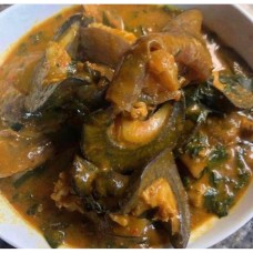Ogbono soup with assorted 