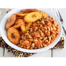 Beans with plantain and beef