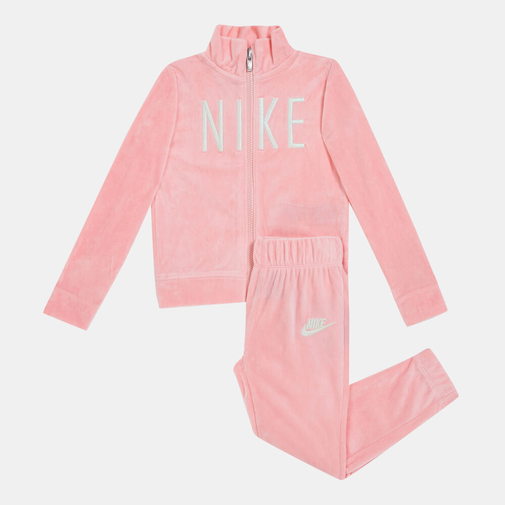 nike pink velour tracksuit